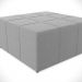 Puff Decorativo Para Sala de Estar Quadrado Milano 90x90cm W01 Bouclê Cinza - Lyam Decor