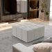 Puff Decorativo Para Sala de Estar Quadrado Milano 90x90cm W01 Bouclê Creme - Lyam Decor