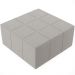 Puff Decorativo Para Sala de Estar Quadrado Milano 90x90cm W01 Bouclê Creme - Lyam Decor