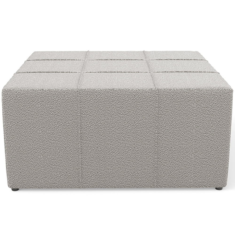 Puff Decorativo Para Sala de Estar Quadrado Milano 90x90cm W01 Bouclê Creme - Lyam Decor
