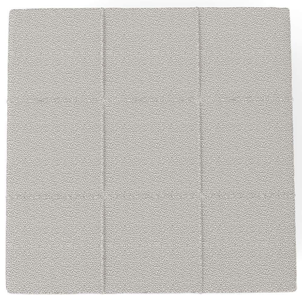 Puff Decorativo Para Sala de Estar Quadrado Milano 90x90cm W01 Bouclê Creme - Lyam Decor