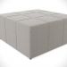 Puff Decorativo Para Sala de Estar Quadrado Milano 90x90cm W01 Bouclê Creme - Lyam Decor