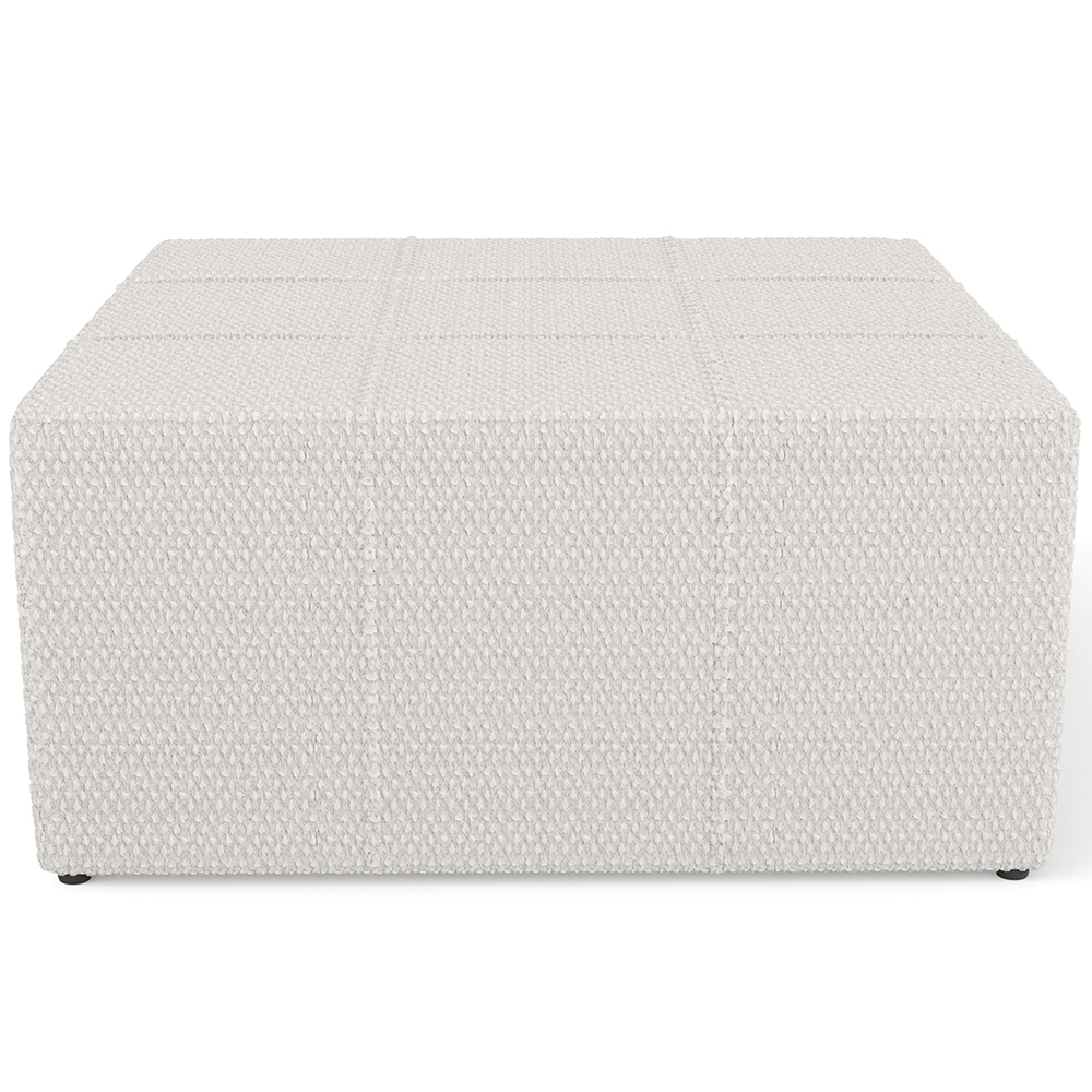 Puff Decorativo Para Sala de Estar Quadrado Milano 90x90cm W01 Bouclê Cru - Lyam Decor