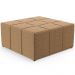 Puff Decorativo Para Sala de Estar Quadrado Milano 90x90cm W01 Bouclê Mostarda - Lyam Decor