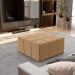 Puff Decorativo Para Sala de Estar Quadrado Milano 90x90cm W01 Bouclê Mostarda - Lyam Decor