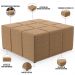 Puff Decorativo Para Sala de Estar Quadrado Milano 90x90cm W01 Bouclê Mostarda - Lyam Decor