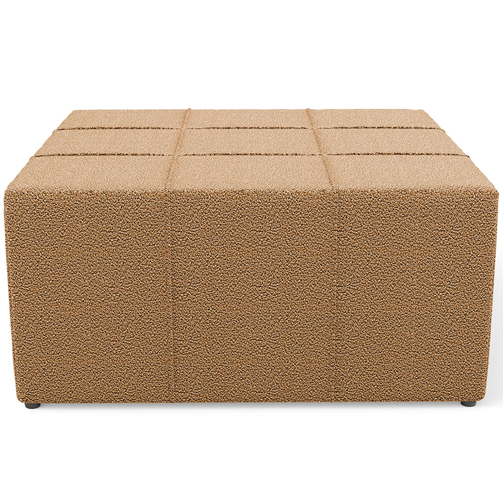 Puff Decorativo Para Sala de Estar Quadrado Milano 90x90cm W01 Bouclê Mostarda - Lyam Decor