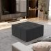 Puff Decorativo Para Sala de Estar Quadrado Milano 90x90cm W01 Bouclê Preto - Lyam Decor