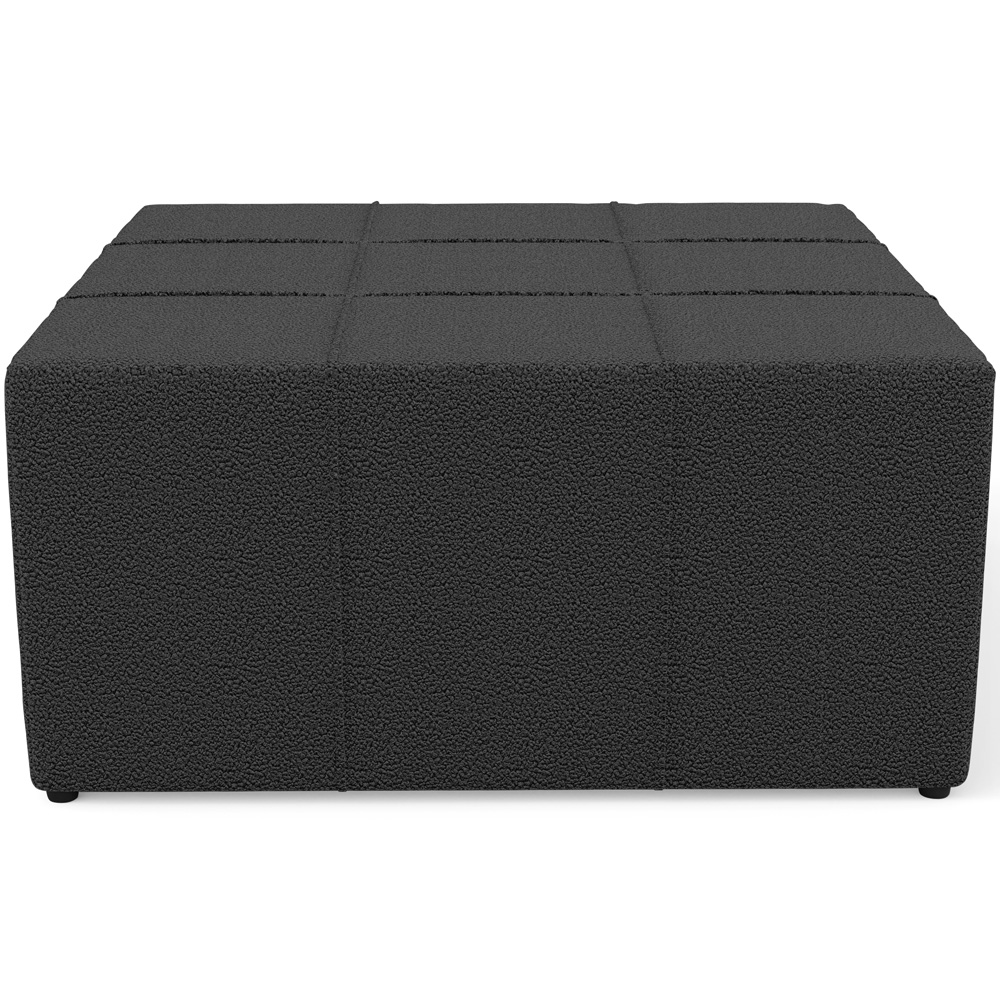 Puff Decorativo Para Sala de Estar Quadrado Milano 90x90cm W01 Bouclê Preto - Lyam Decor