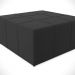 Puff Decorativo Para Sala de Estar Quadrado Milano 90x90cm W01 Bouclê Preto - Lyam Decor