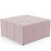 Puff Decorativo Para Sala de Estar Quadrado Milano 90x90cm W01 Bouclê Rosê - Lyam Decor