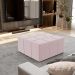 Puff Decorativo Para Sala de Estar Quadrado Milano 90x90cm W01 Bouclê Rosê - Lyam Decor