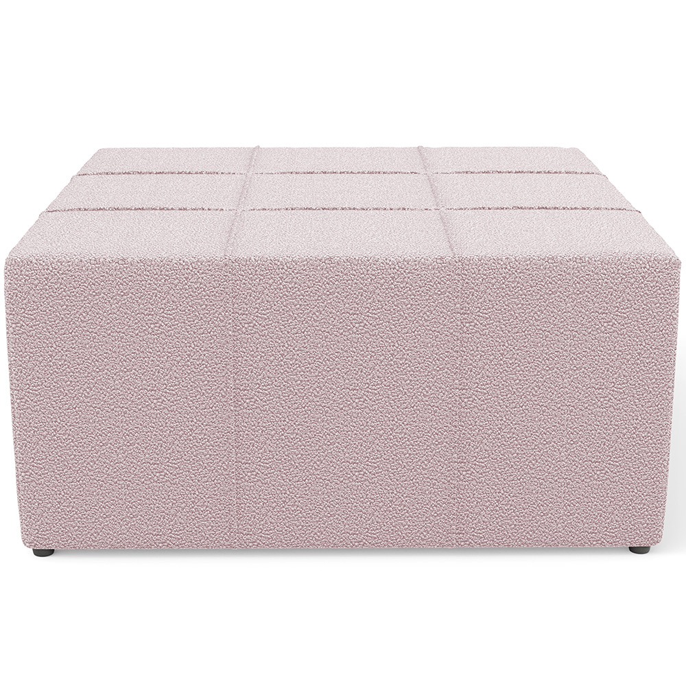 Puff Decorativo Para Sala de Estar Quadrado Milano 90x90cm W01 Bouclê Rosê - Lyam Decor