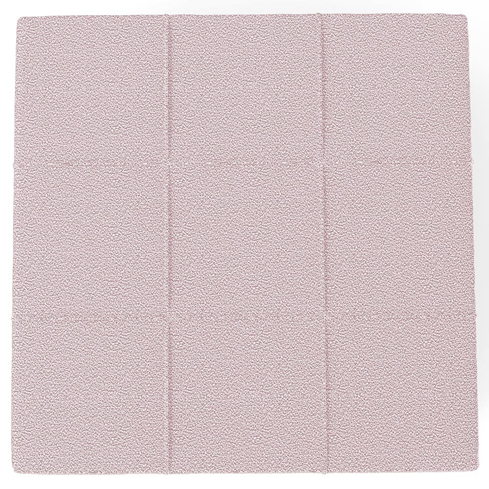 Puff Decorativo Para Sala de Estar Quadrado Milano 90x90cm W01 Bouclê Rosê - Lyam Decor