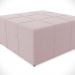 Puff Decorativo Para Sala de Estar Quadrado Milano 90x90cm W01 Bouclê Rosê - Lyam Decor