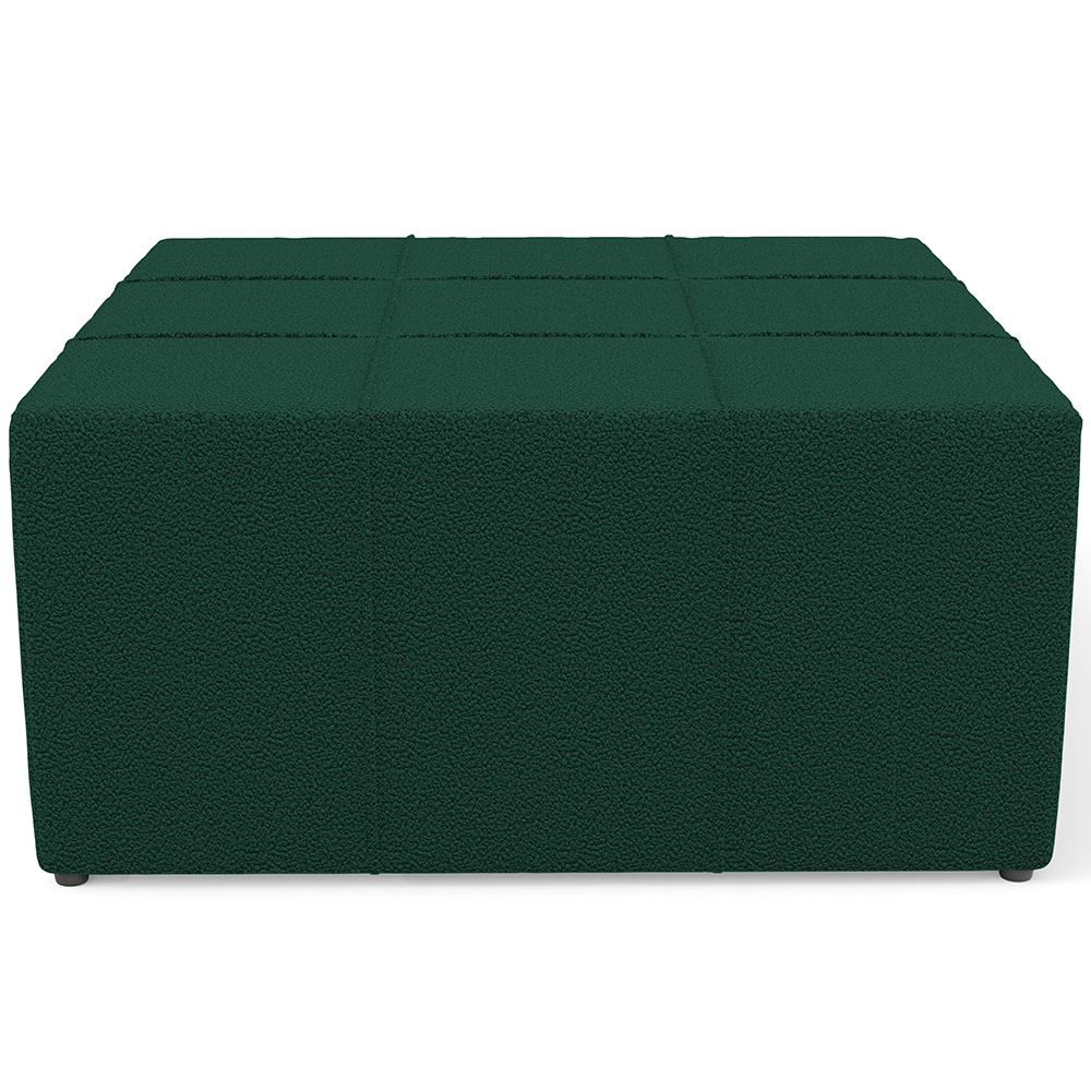 Puff Decorativo Para Sala de Estar Quadrado Milano 90x90cm W01 Bouclê Verde - Lyam Decor
