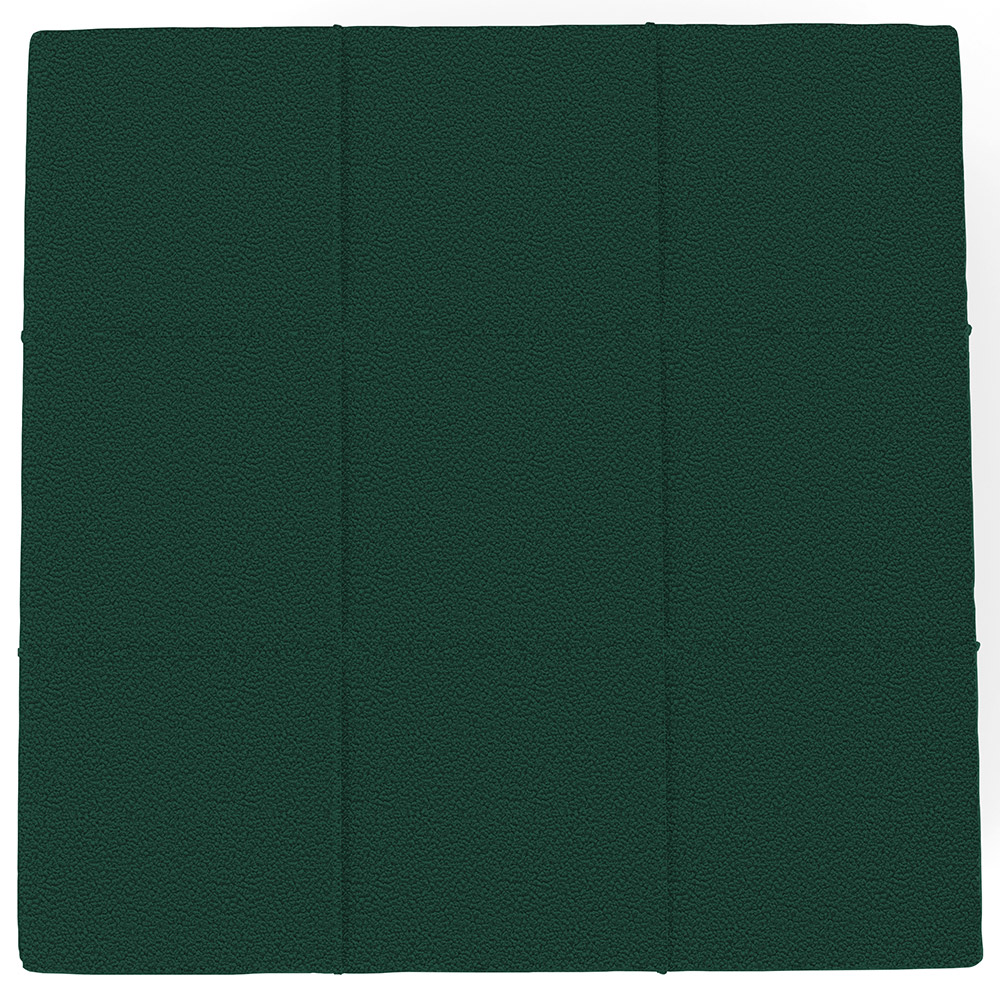 Puff Decorativo Para Sala de Estar Quadrado Milano 90x90cm W01 Bouclê Verde - Lyam Decor