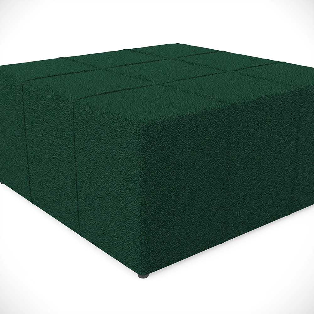 Puff Decorativo Para Sala de Estar Quadrado Milano 90x90cm W01 Bouclê Verde - Lyam Decor