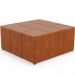 Puff Decorativo Para Sala de Estar Quadrado Milano 90x90cm W01 Couríssimo Camel - Lyam Decor