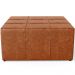 Puff Decorativo Para Sala de Estar Quadrado Milano 90x90cm W01 Couríssimo Camel - Lyam Decor