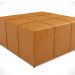 Puff Decorativo Para Sala de Estar Quadrado Milano 90x90cm W01 Couríssimo Whisky - Lyam Decor