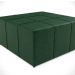 Puff Decorativo Para Sala de Estar Quadrado Milano 90x90cm W01 Facto Verde Musgo - Lyam Decor
