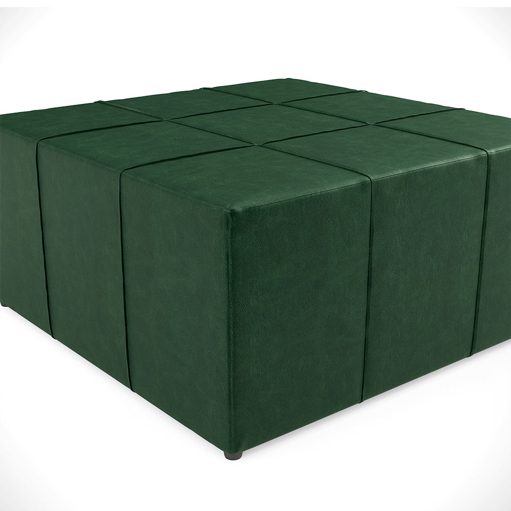 Puff Decorativo Para Sala de Estar Quadrado Milano 90x90cm W01 Facto Verde Musgo - Lyam Decor