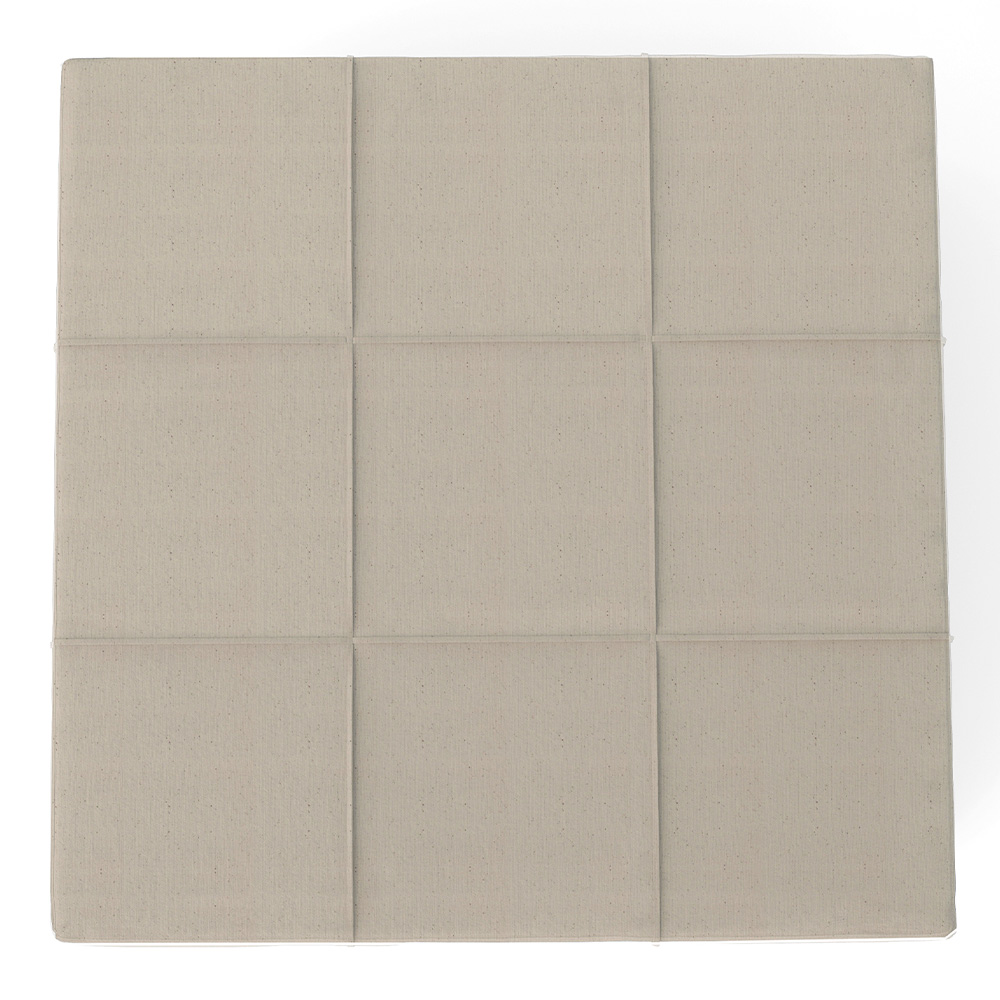Puff Decorativo Para Sala de Estar Quadrado Milano 90x90cm W01 Linho Bege - Lyam Decor