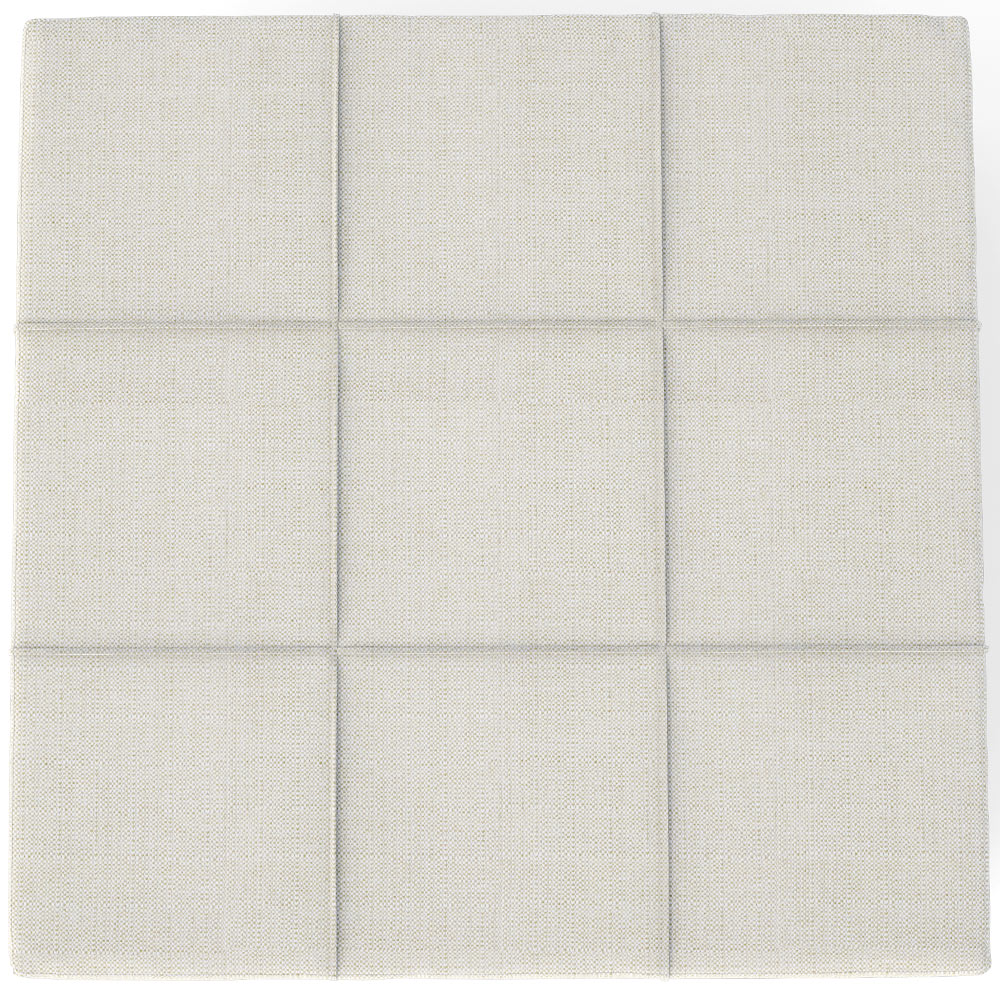 Puff Decorativo Para Sala de Estar Quadrado Milano 90x90cm W01 Linho Champagne - Lyam Decor