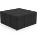 Puff Decorativo Para Sala de Estar Quadrado Milano 90x90cm W01 Linho Chumbo - Lyam Decor
