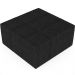 Puff Decorativo Para Sala de Estar Quadrado Milano 90x90cm W01 Linho Chumbo - Lyam Decor