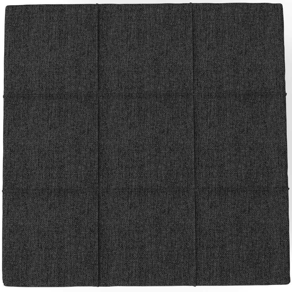 Puff Decorativo Para Sala de Estar Quadrado Milano 90x90cm W01 Linho Chumbo - Lyam Decor