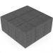 Puff Decorativo Para Sala de Estar Quadrado Milano 90x90cm W01 Linho Cinza Escuro - Lyam Decor