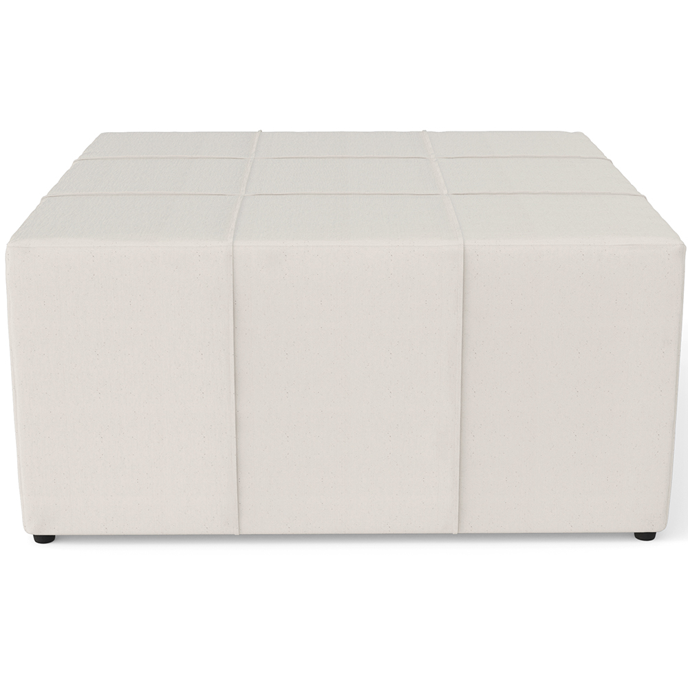Puff Decorativo Para Sala de Estar Quadrado Milano 90x90cm W01 Linho Cru - Lyam Decor