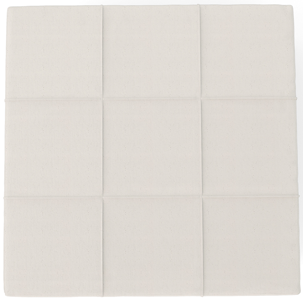 Puff Decorativo Para Sala de Estar Quadrado Milano 90x90cm W01 Linho Cru - Lyam Decor