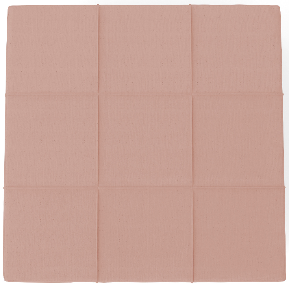 Puff Decorativo Para Sala de Estar Quadrado Milano 90x90cm W01 Linho Rosê - Lyam Decor