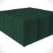 Puff Decorativo Para Sala de Estar Quadrado Milano 90x90cm W01 Linho Verde Musgo - Lyam Decor