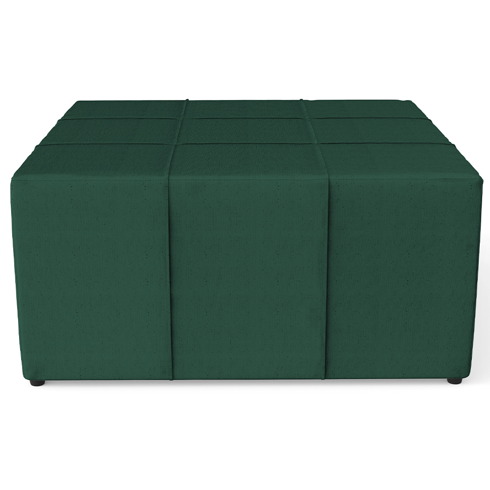 Puff Decorativo Para Sala de Estar Quadrado Milano 90x90cm W01 Linho Verde Musgo - Lyam Decor