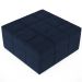 Puff Decorativo Para Sala de Estar Quadrado Milano 90x90cm W01 Suede Azul Marinho - Lyam Decor