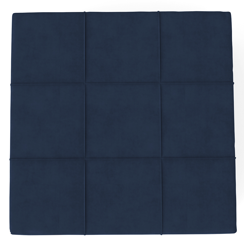 Puff Decorativo Para Sala de Estar Quadrado Milano 90x90cm W01 Suede Azul Marinho - Lyam Decor