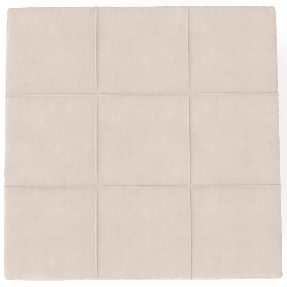 Puff Decorativo Para Sala de Estar Quadrado Milano 90x90cm W01 Suede Bege - Lyam Decor