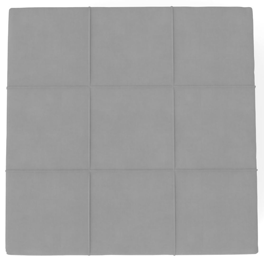 Puff Decorativo Para Sala de Estar Quadrado Milano 90x90cm W01 Suede Cinza - Lyam Decor