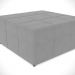Puff Decorativo Para Sala de Estar Quadrado Milano 90x90cm W01 Suede Cinza - Lyam Decor