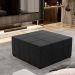 Puff Decorativo Para Sala de Estar Quadrado Milano 90x90cm W01 Suede Preto - Lyam Decor