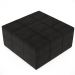 Puff Decorativo Para Sala de Estar Quadrado Milano 90x90cm W01 Suede Preto - Lyam Decor