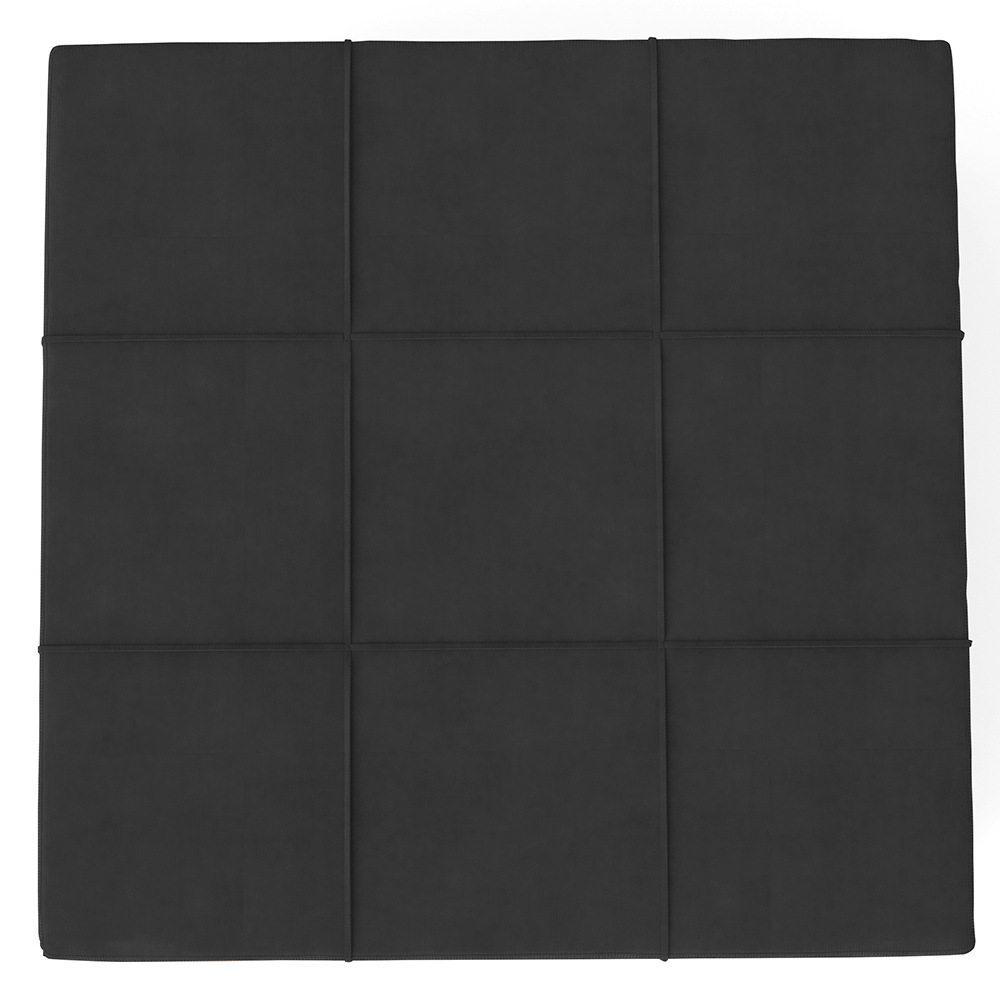 Puff Decorativo Para Sala de Estar Quadrado Milano 90x90cm W01 Suede Preto - Lyam Decor