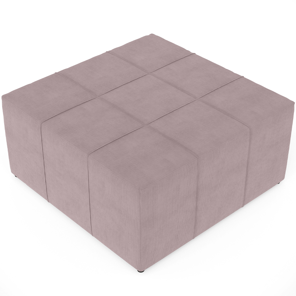 Puff Decorativo Para Sala de Estar Quadrado Milano 90x90cm W01 Suede Rosê - Lyam Decor