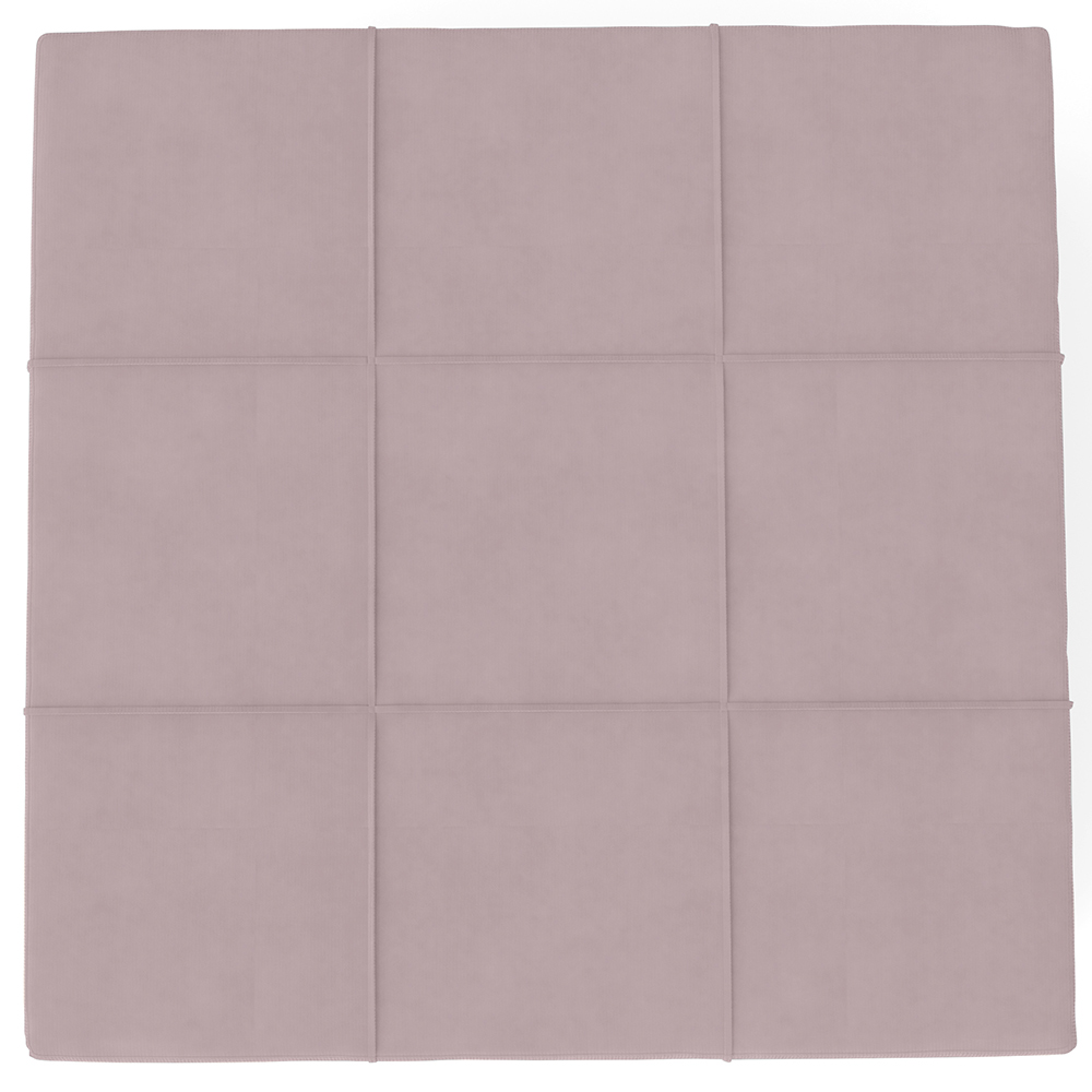 Puff Decorativo Para Sala de Estar Quadrado Milano 90x90cm W01 Suede Rosê - Lyam Decor