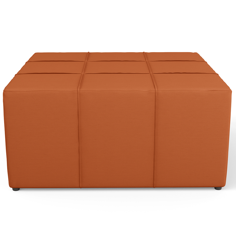 Puff Decorativo Para Sala de Estar Quadrado Milano 90x90cm W01 Tecido Terracota - Lyam Decor