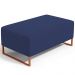 Puff Decorativo Sala De Estar Cléo 90cm Base De Ferro Cobre W01 Suede Azul Marinho - Lyam Decor